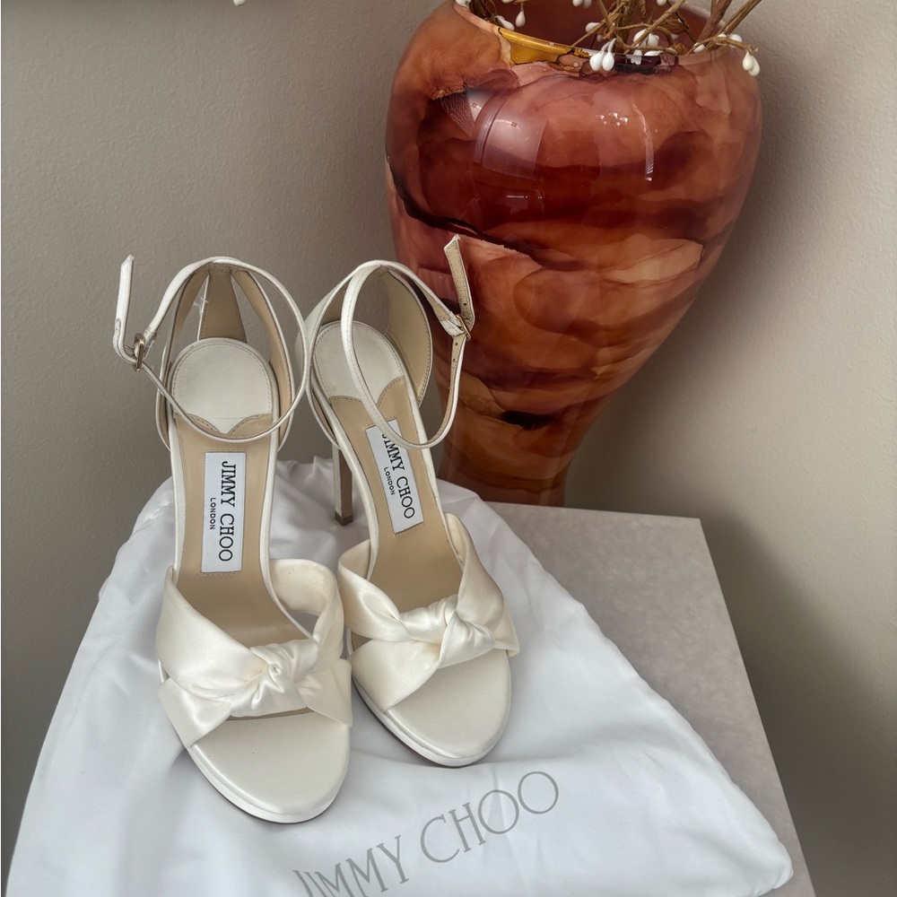 Jimmy Choo Ivory Heels - Rosie 120 - Picture 8 of 8